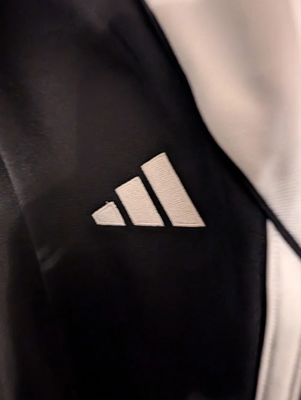 Adidas Black Joggers with White Side Stripes And Zip Pockets, Men's Size Large